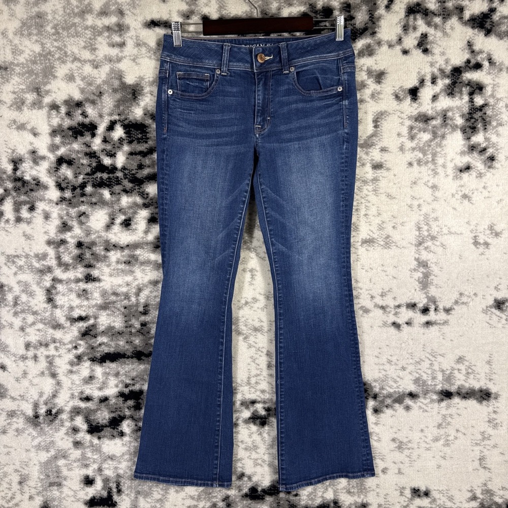 American Eagle Kick Boot Jeans Womens Size 8 Reg Cowgirl Stretch Western y2k